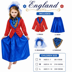 England Girl Costume for Kids