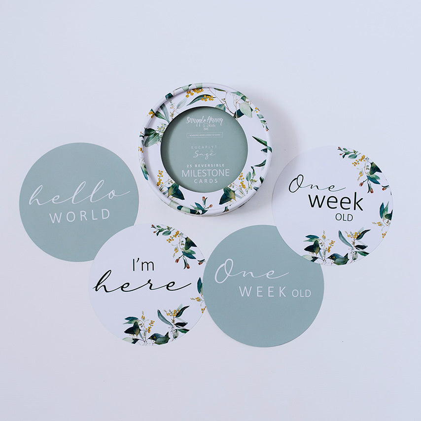 Eucalypt and Sage Reversible Milestone Cards