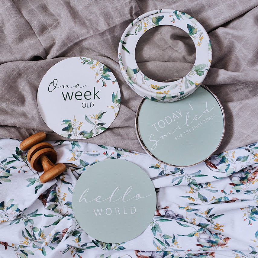 Eucalypt and Sage Reversible Milestone Cards