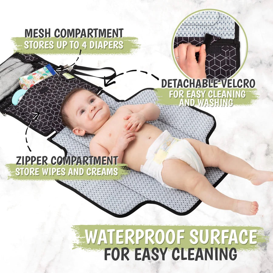 EZEE Diaper Changing Mat - Black Geo