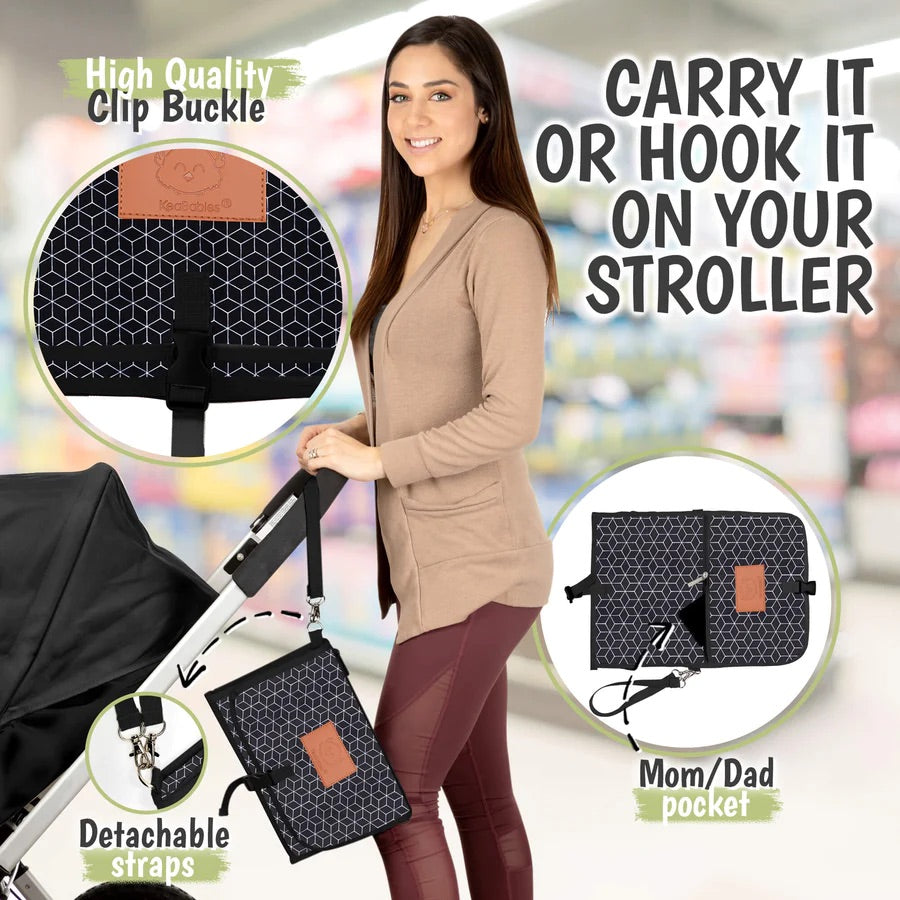 EZEE Diaper Changing Mat - Black Geo