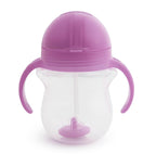 Munchkin sippy cup any angle click lock weighted straw 7 oz purple 6 months +