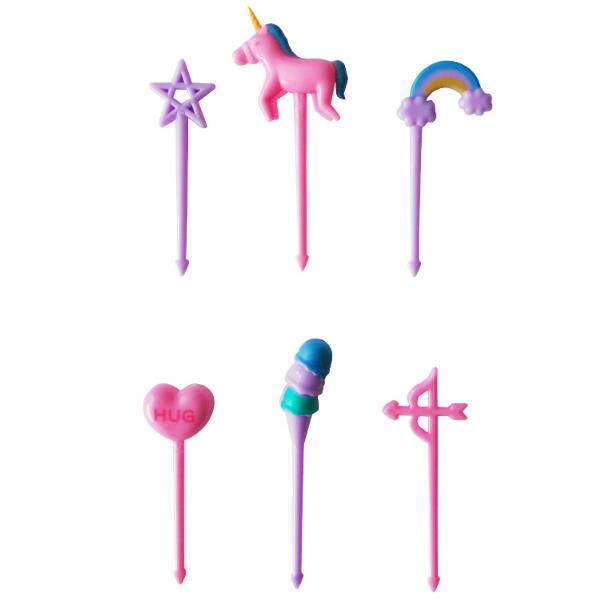 Fun box unicorn food pick 1 pack 6 pcs