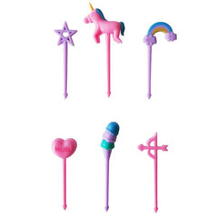 Fun box unicorn food pick 1 pack 6 pcs