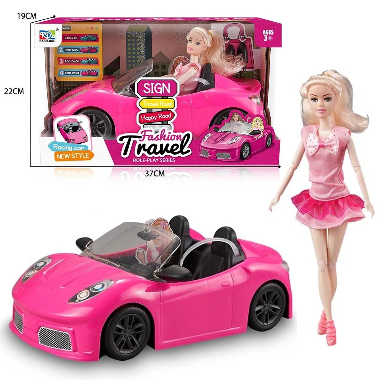 Fashion doll with a car
