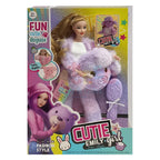 Fashion Doll with Soft Teddy Bear