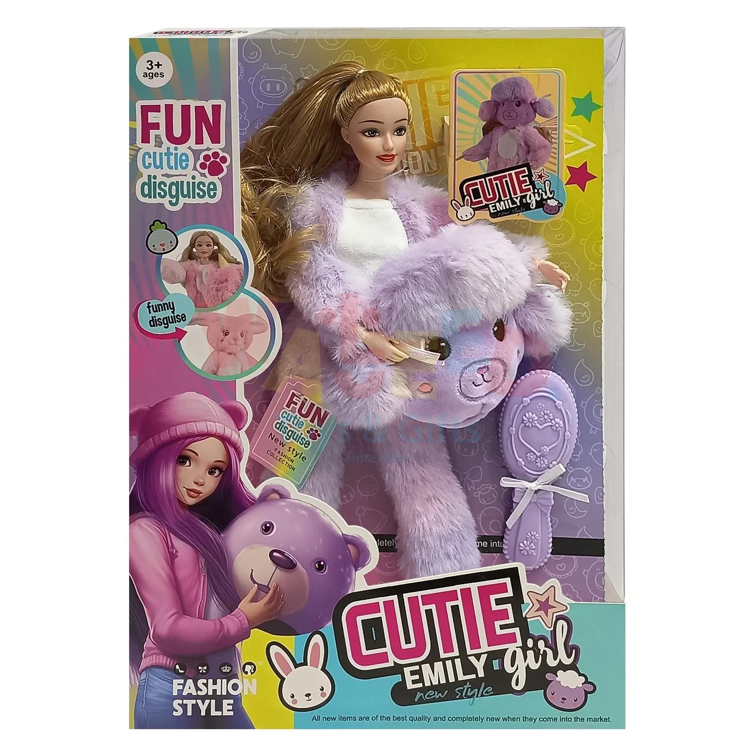 Fashion Doll with Soft Teddy Bear