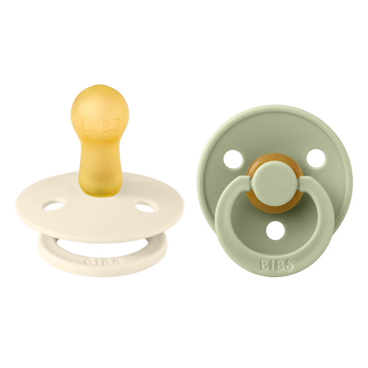 Bibs Colour 2 Pack Latex Size 2 6-18months Ivory/Sage