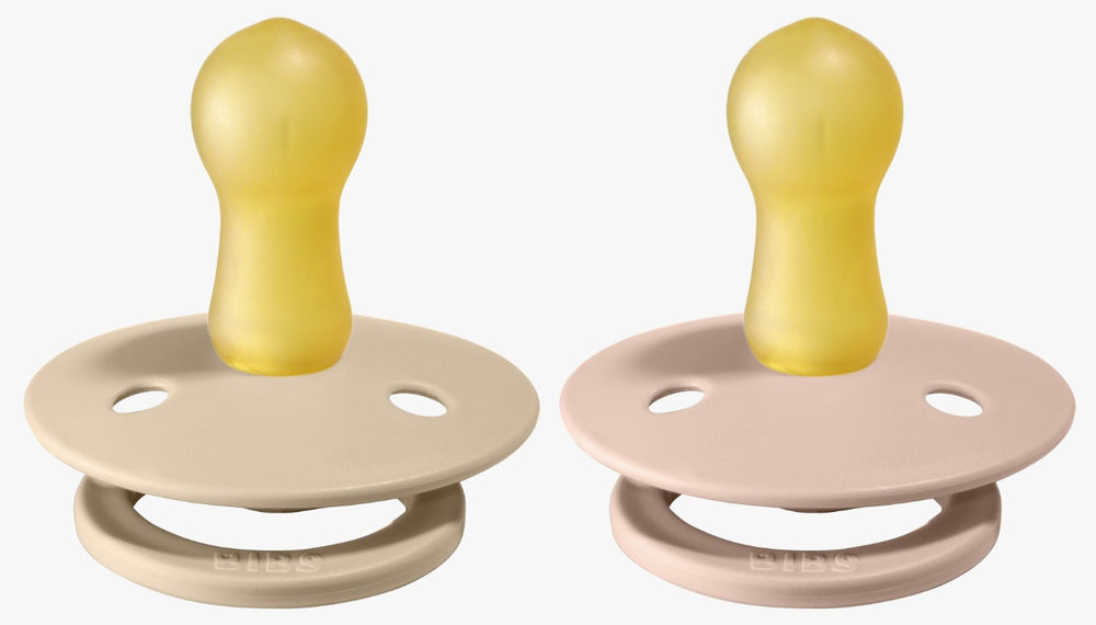Bibs Pacifier Size 1 - Baby 0 -6M (2pcs) Vanilla/Blush