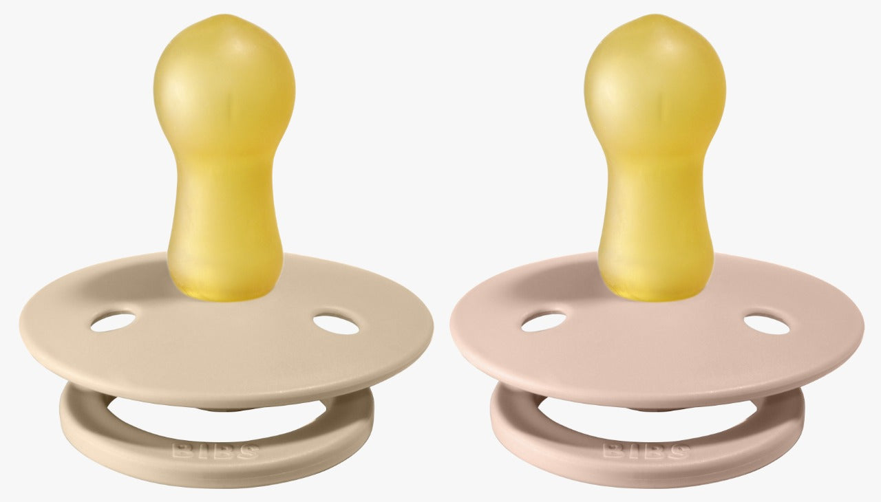 Bibs Pacifier Size 1 - Baby 0 -6M (2pcs) Vanilla/Blush