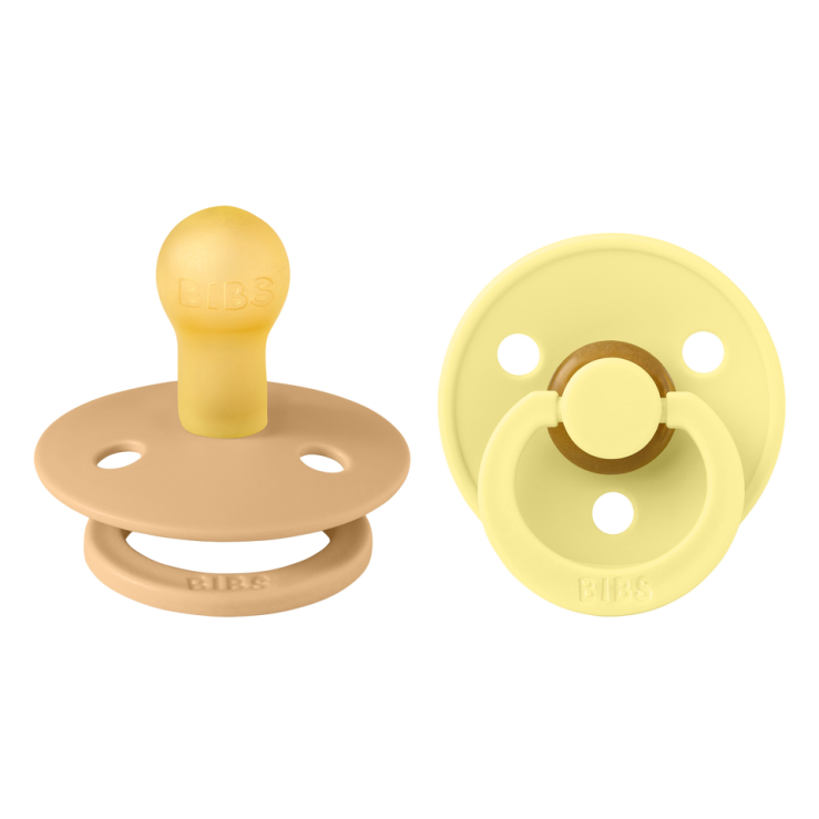 Bibs Colour 2 Pack Latex Size 2 6-18months Desert Sand/Sunshine