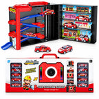 Fire-Fighting Garage Storage Case with 10 Alloy Cars