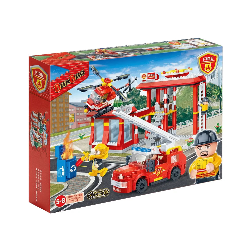 Fire Station Building Blocks Playset