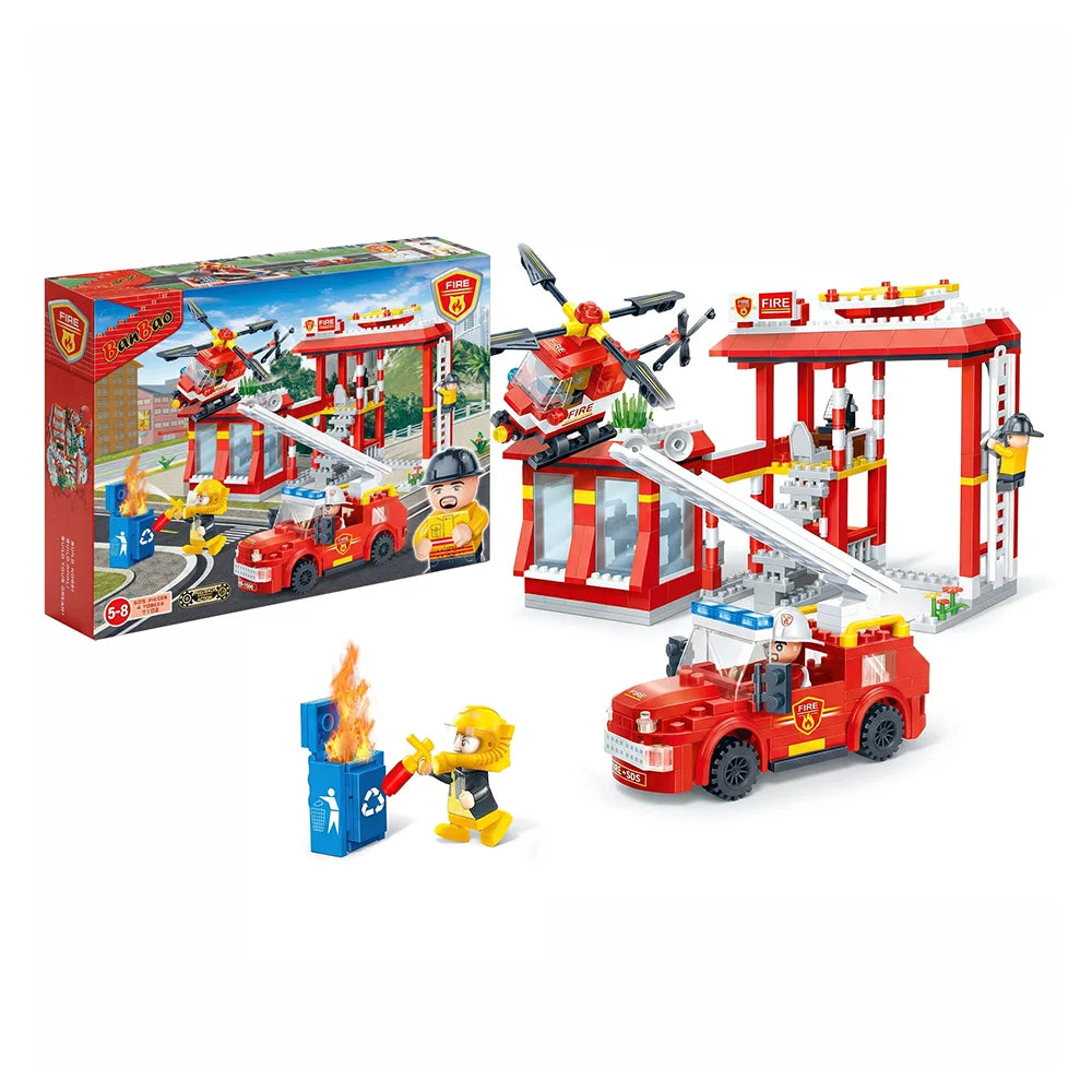 Fire Station Building Blocks Playset