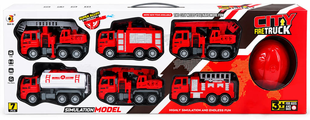 Fire Truck Friction Set – 6 Pcs