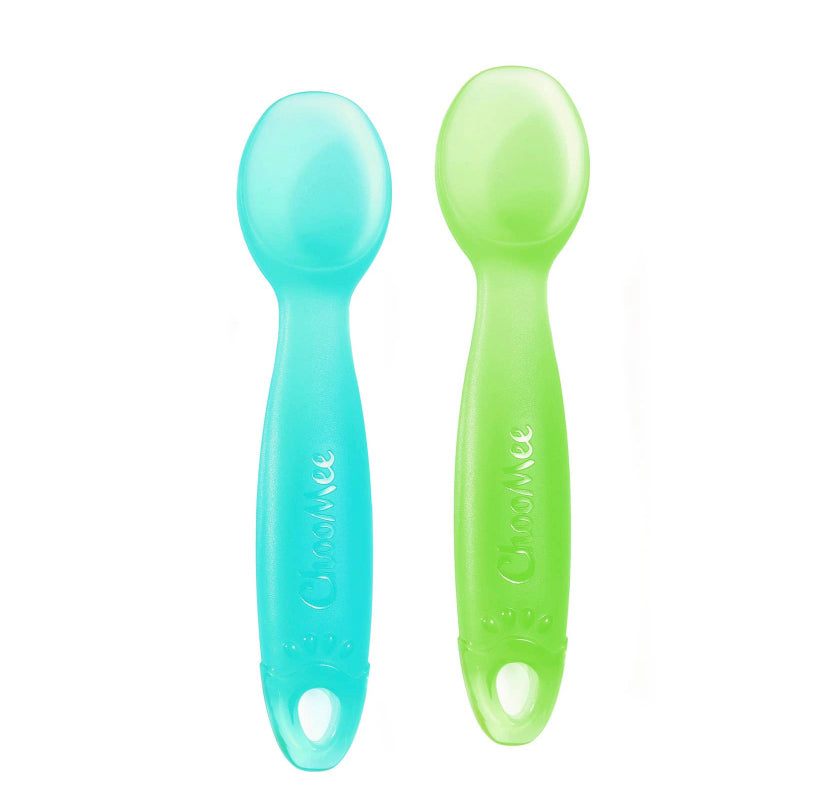 FirstSpoon Silicone Learning Utensil - Aqua & Green