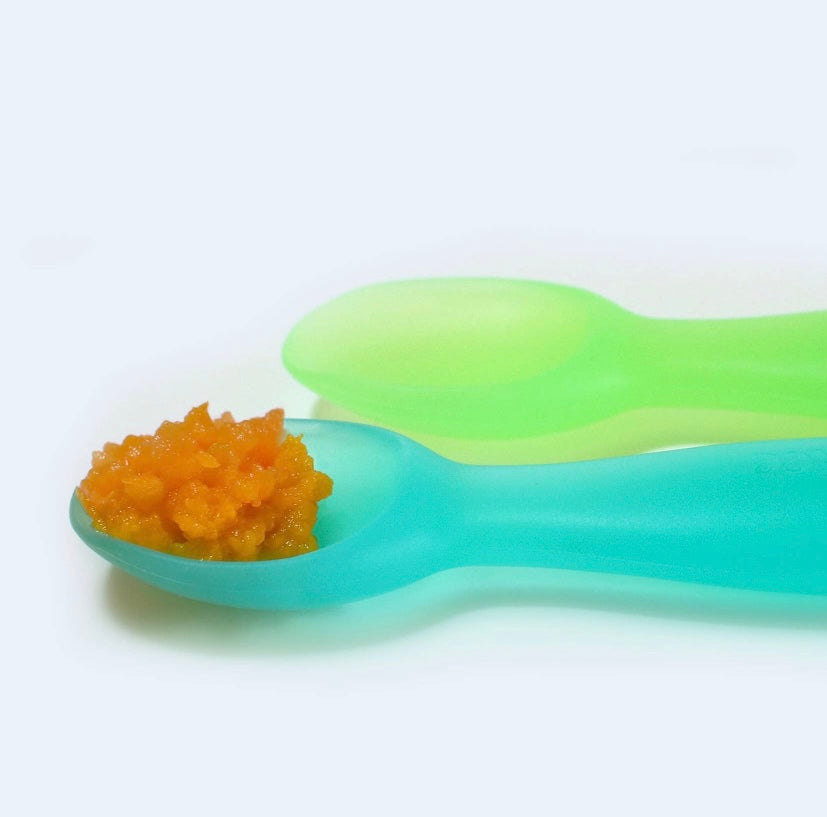 FirstSpoon Silicone Learning Utensil - Aqua & Green