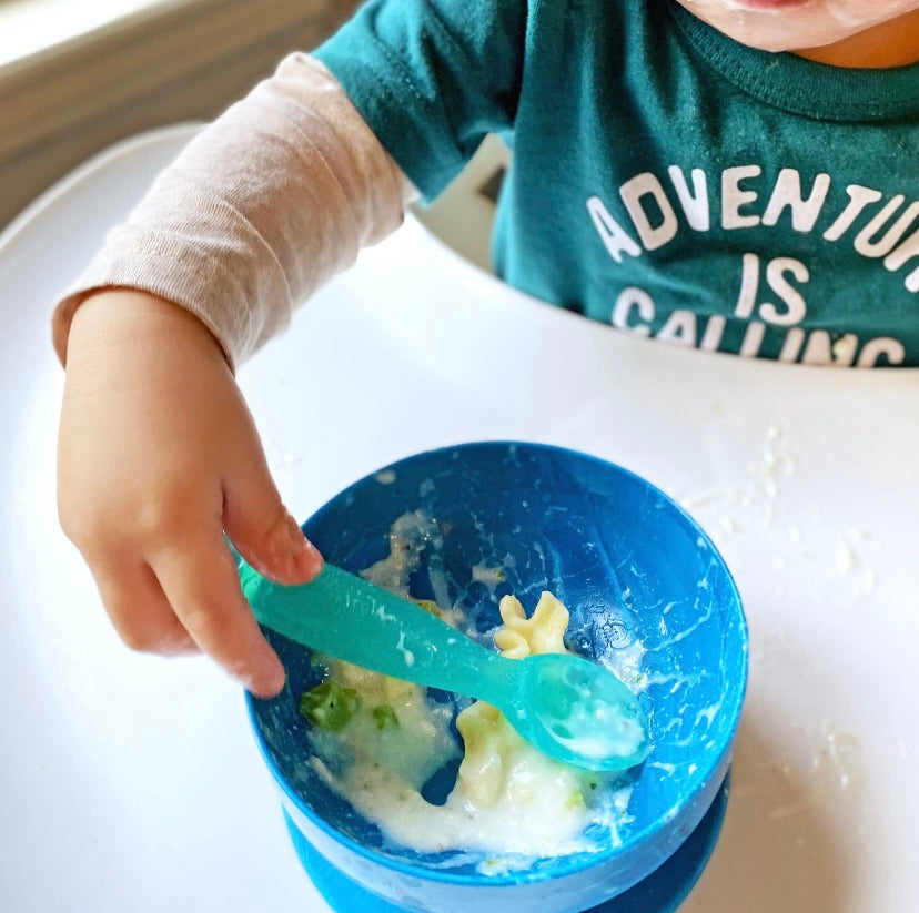 FirstSpoon Silicone Learning Utensil - Aqua & Green