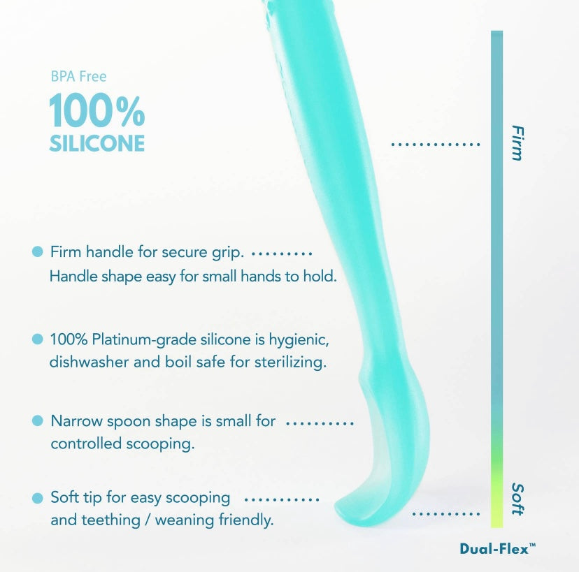 FirstSpoon Silicone Learning Utensil - Aqua & Green