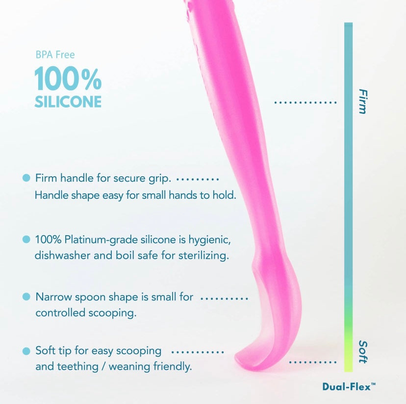 FirstSpoon Silicone Learning Utensil - Pink & Purple
