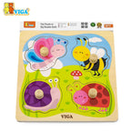 Flat Puzzle w/Big Wooden Knob - Insect