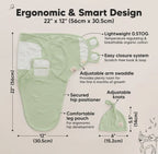 Fluer Soothe Baby Swaddles 0-3 Months with Knot Hat - Pack of 3