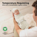 Fluer Soothe Baby Swaddles 0-3 Months with Knot Hat - Pack of 3