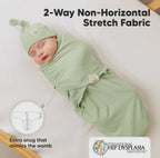 Fluer Soothe Baby Swaddles 0-3 Months with Knot Hat - Pack of 3