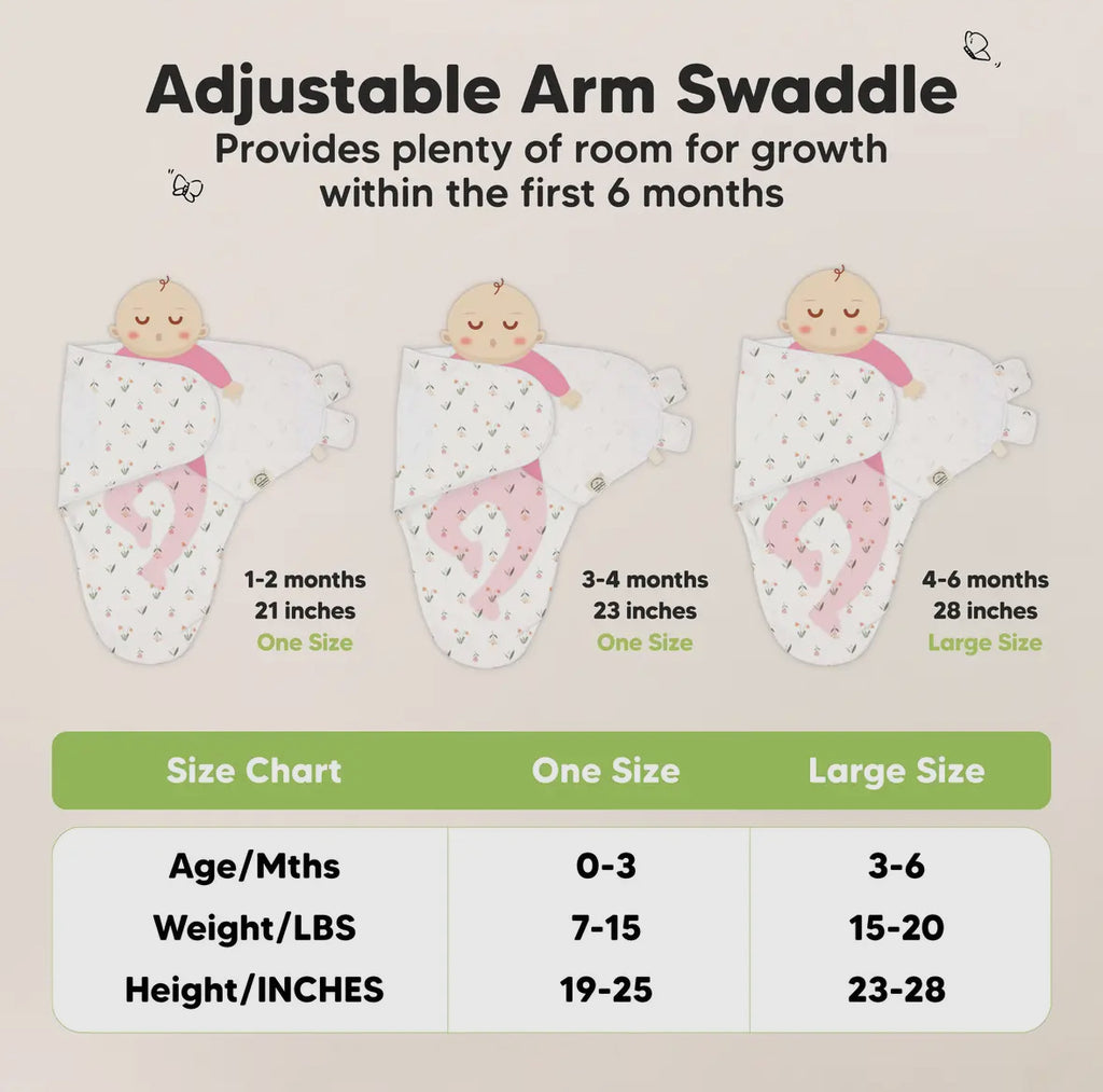 Fluer Soothe Baby Swaddles 0-3 Months with Knot Hat - Pack of 3