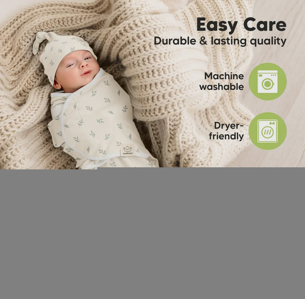 Fluer Soothe Baby Swaddles 0-3 Months with Knot Hat - Pack of 3