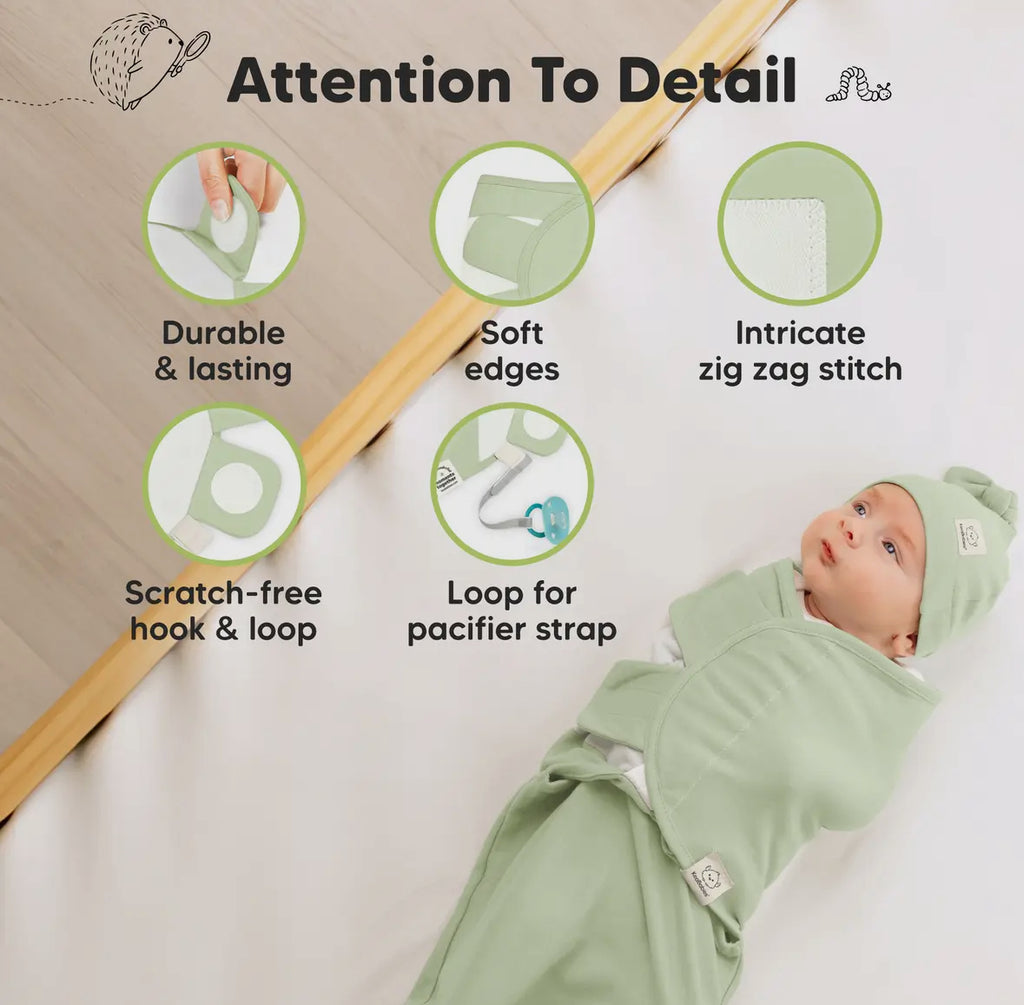 Fluer Soothe Baby Swaddles 0-3 Months with Knot Hat - Pack of 3