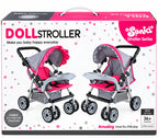 Foldable Metal Doll Stroller with Canopy