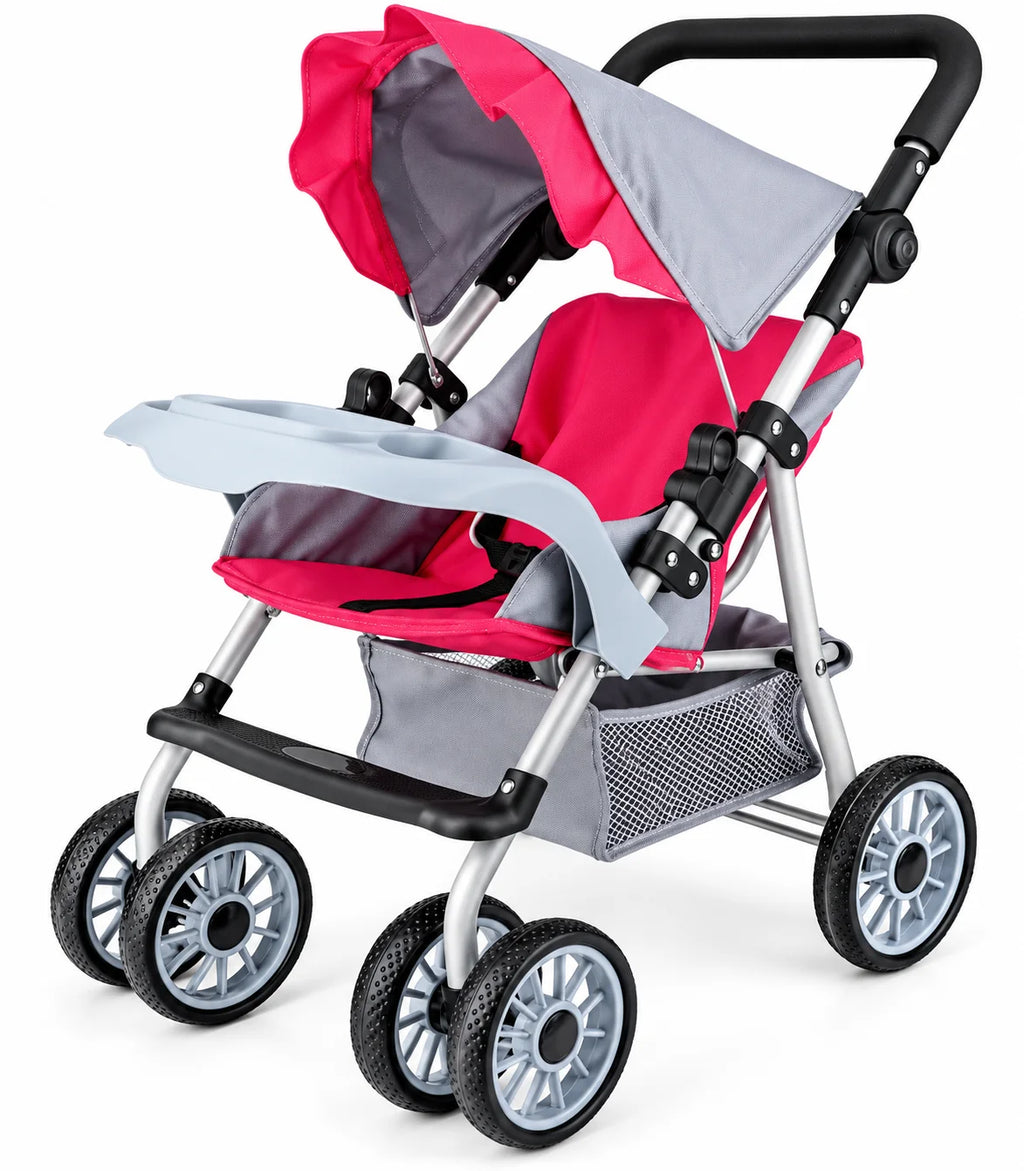 Foldable Metal Doll Stroller with Canopy
