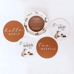 Fox and Hazelnut Reversible Milestone Cards