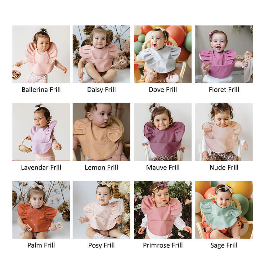 FRILL  SNUGGLE WATERPROOF BIB - DOVE
