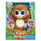 Furry Monkey Interactive Plush Toy with Bottle