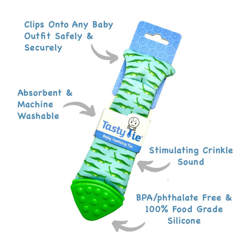 Baby Tasty Teething Tie - Alligators