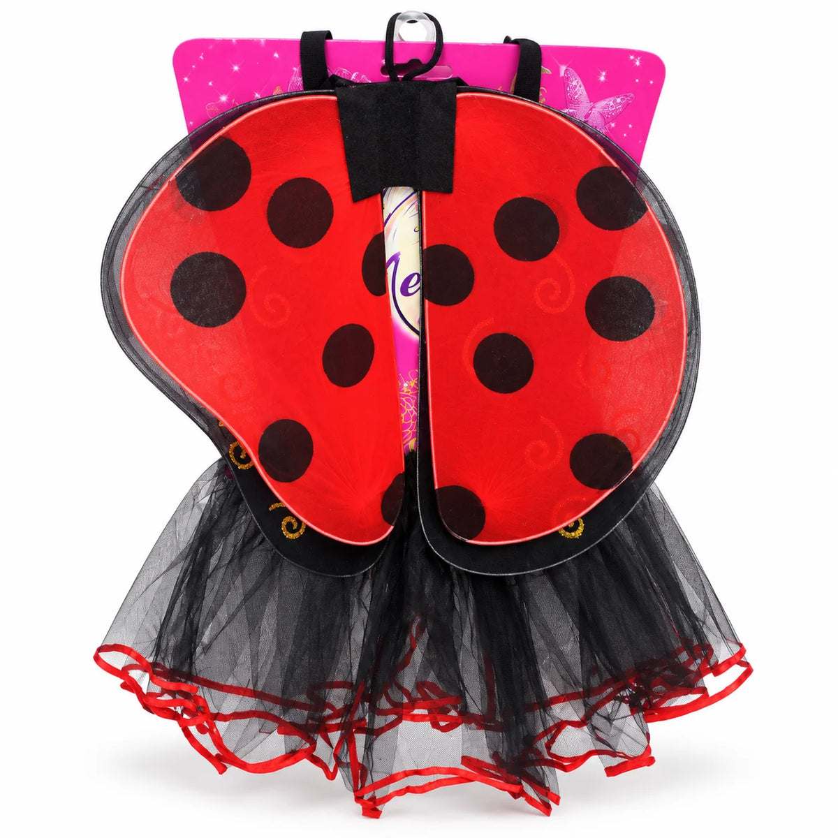 Girls Ladybug Skirt & Wings Set – Ages 3–5