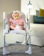 بيبي فيرن - كرسي طعام عالي - رمادي