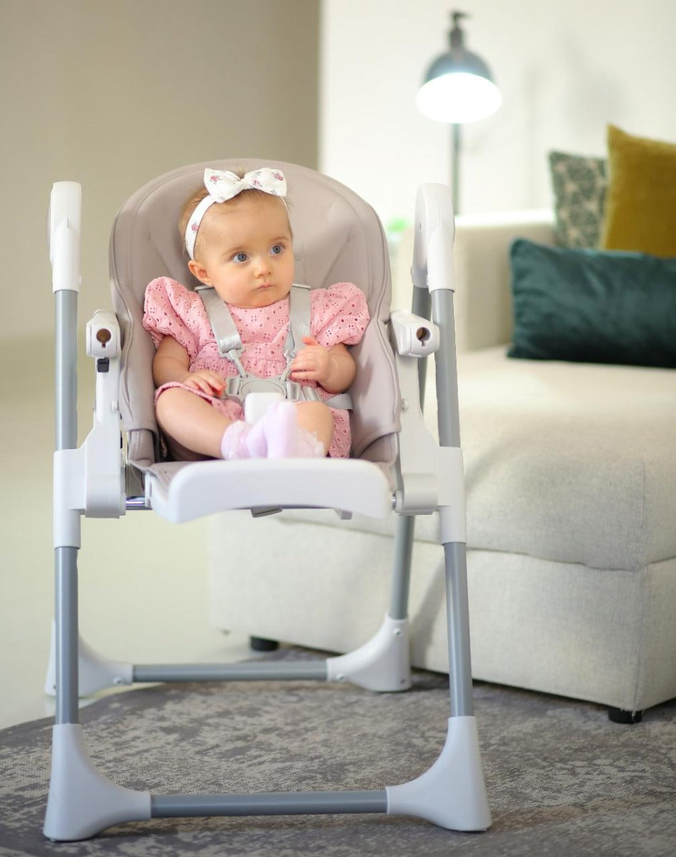 بيبي فيرن - كرسي طعام عالي - رمادي