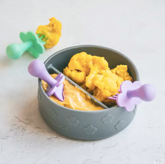 Grey Silicone Suction Bowl