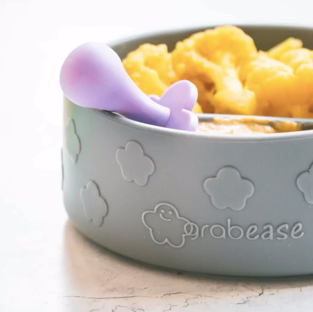 Grey Silicone Suction Bowl