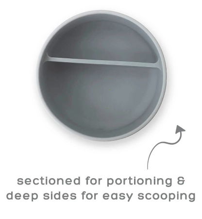 Grey Silicone Suction Bowl