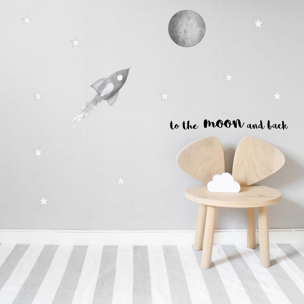 Grey Full Moon Wall Sticker