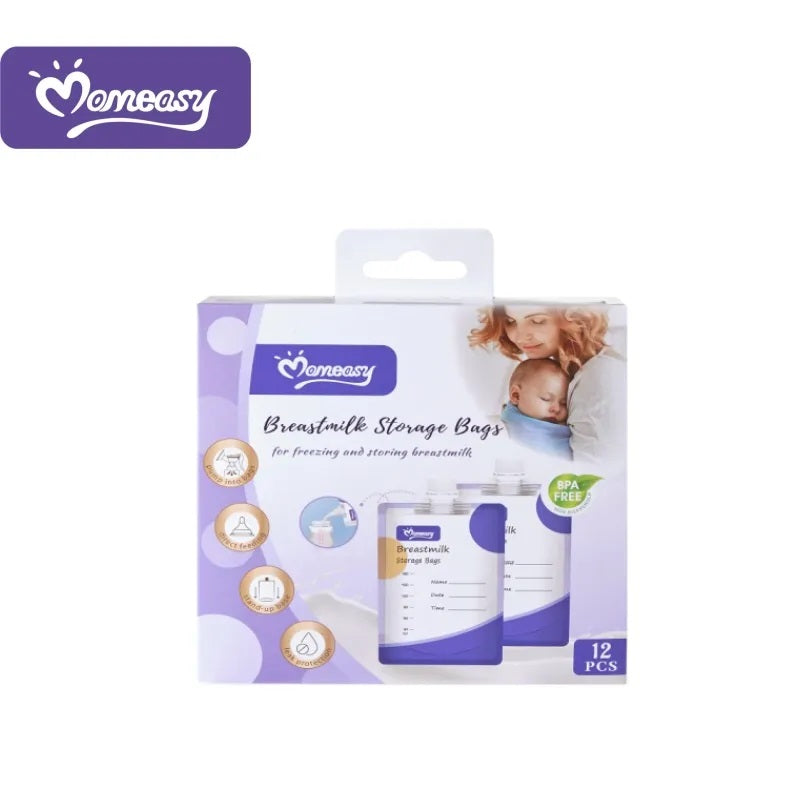 Baby bloom Momeasy 180ml * 12 pieces BPA Free Breast Milk Storage Bags With Connectors