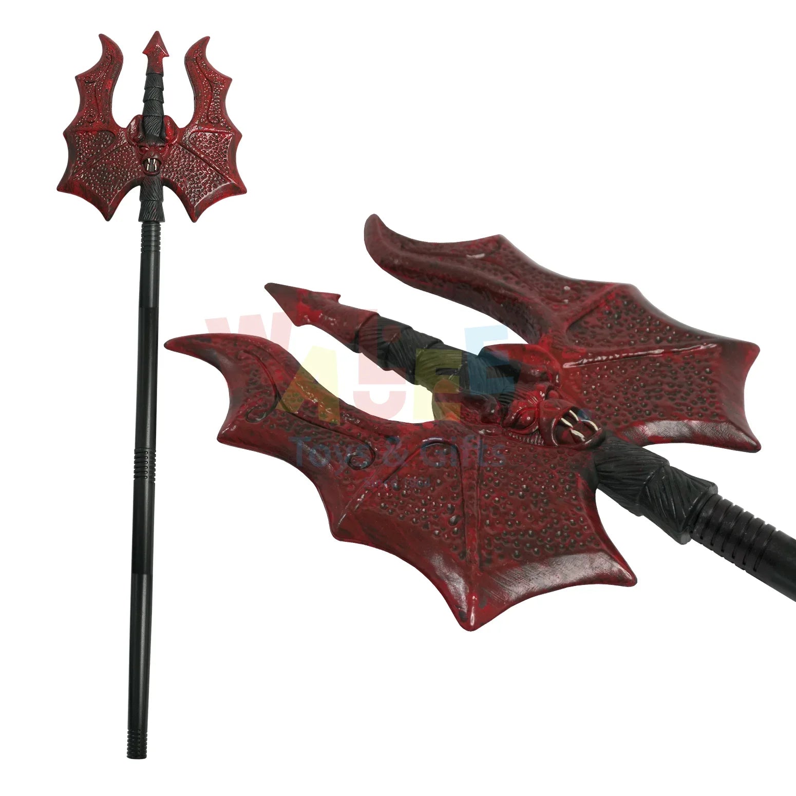 Halloween Devil Staff with Bat Wing Design