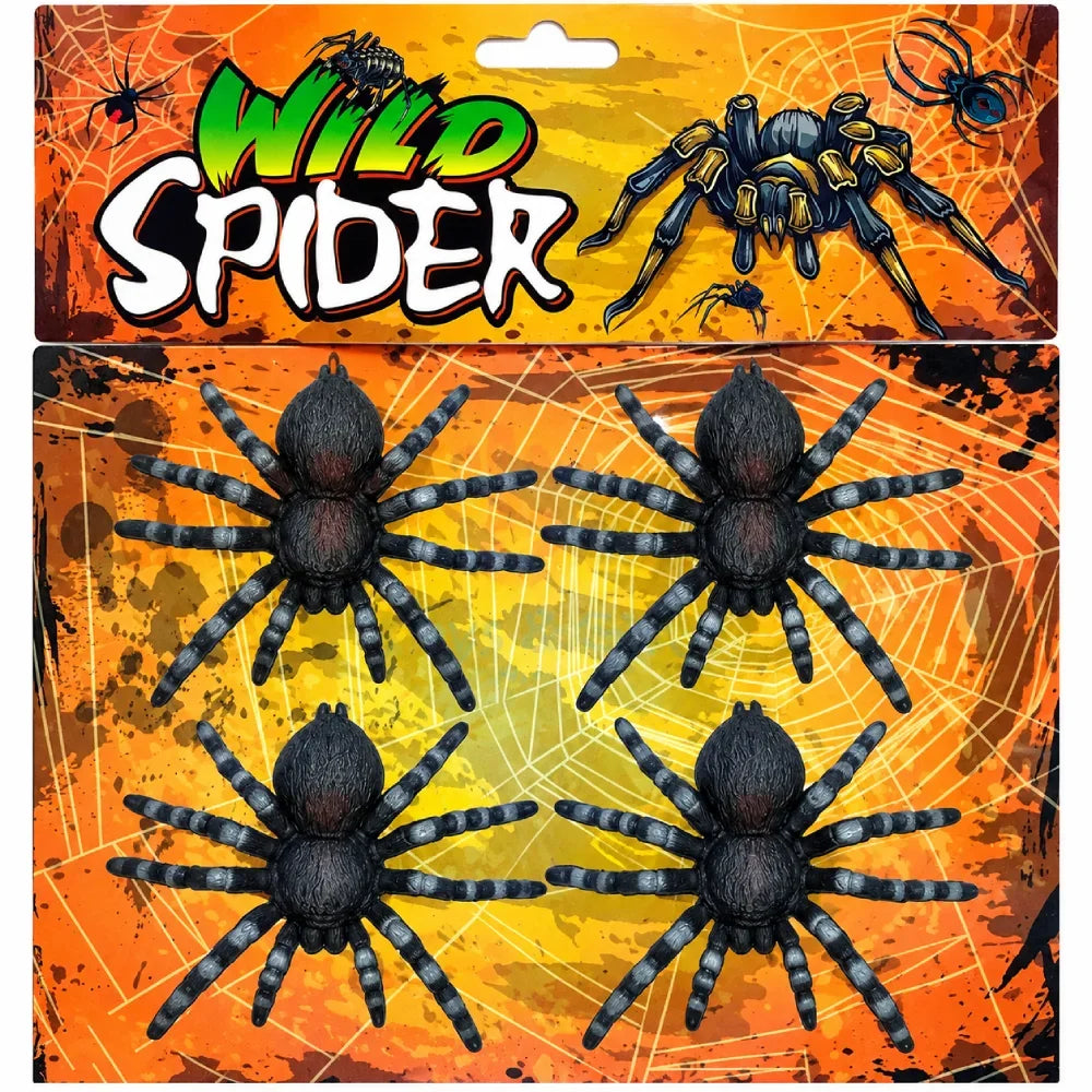 Halloween Rubber Spiders – 4 pcs