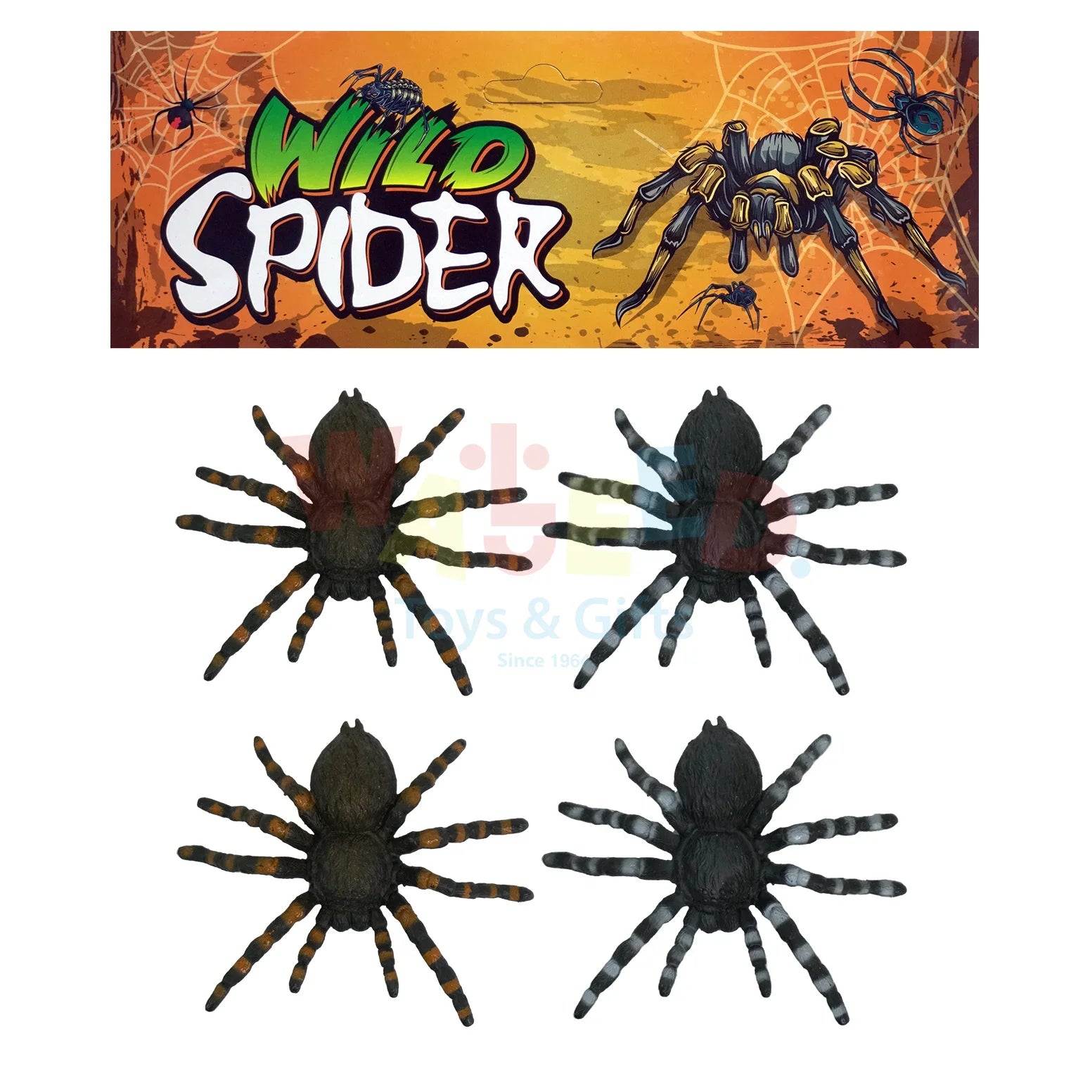 Halloween Rubber Spiders – 4 pcs