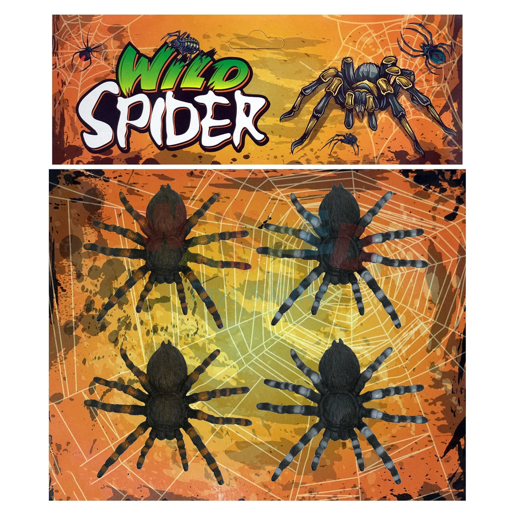 Halloween Rubber Spiders – 4 pcs
