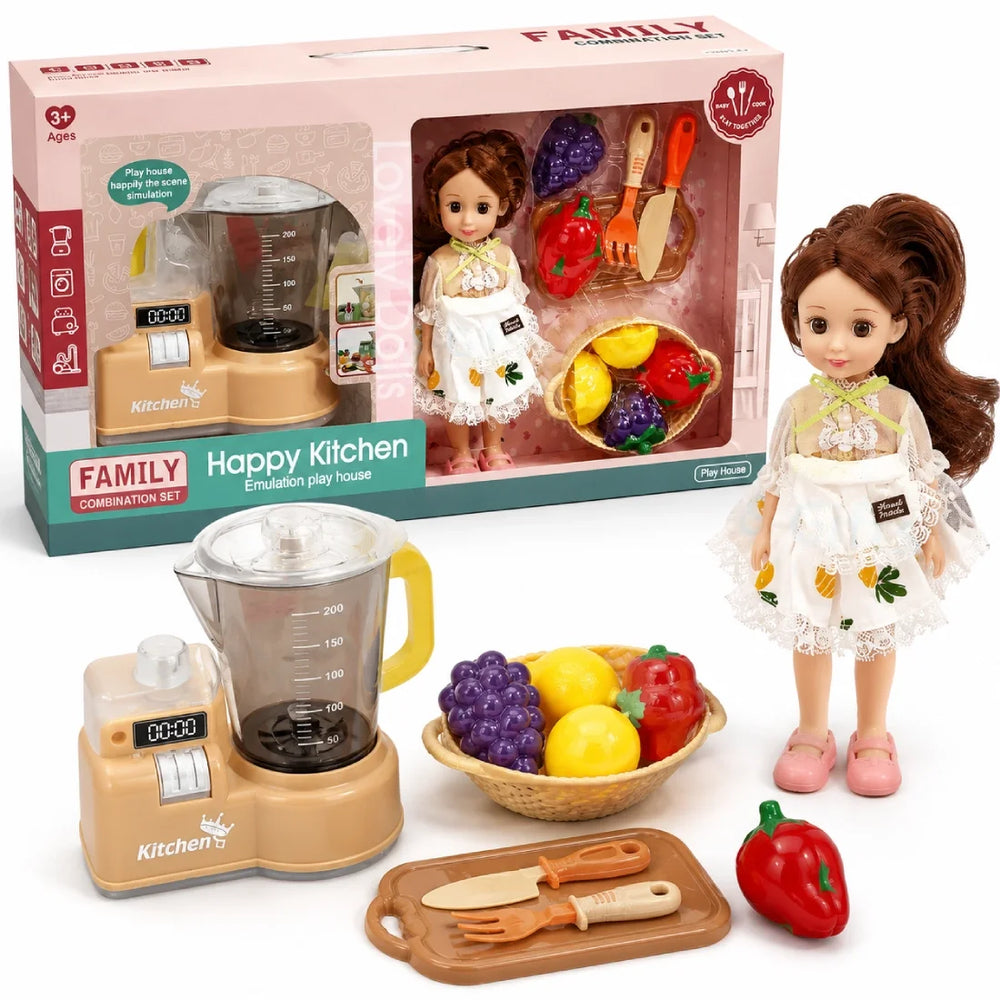Happy Kitchen Playset with Doll & Food Accessories